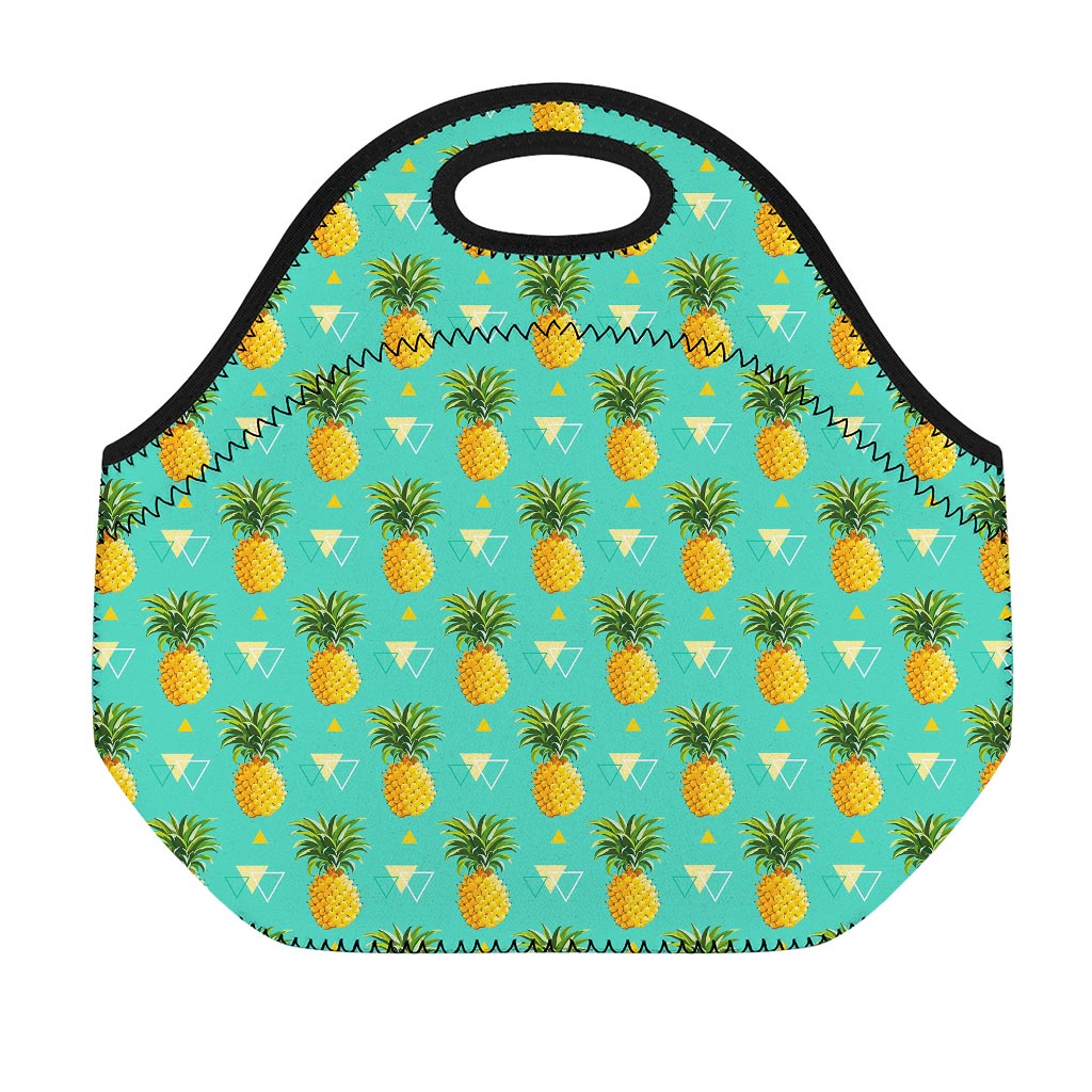 Geometric Pineapple Pattern Print Neoprene Lunch Bag