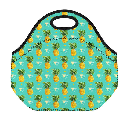 Geometric Pineapple Pattern Print Neoprene Lunch Bag