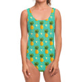 Geometric Pineapple Pattern Print One Piece Swimsuit