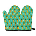 Geometric Pineapple Pattern Print Oven Mitts