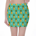 Geometric Pineapple Pattern Print Pencil Mini Skirt