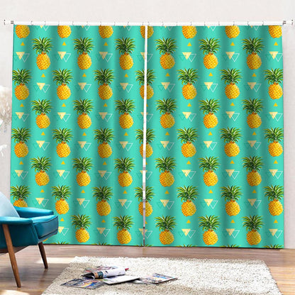 Geometric Pineapple Pattern Print Pencil Pleat Curtains