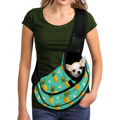 Geometric Pineapple Pattern Print Pet Sling Carrier
