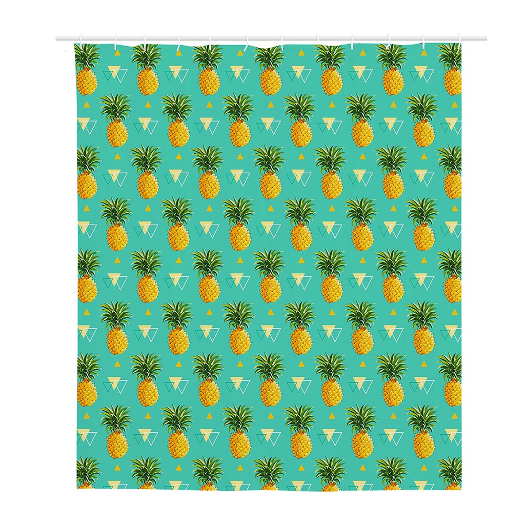 Geometric Pineapple Pattern Print Polyester Shower Curtain