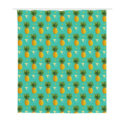 Geometric Pineapple Pattern Print Polyester Shower Curtain