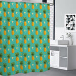 Geometric Pineapple Pattern Print Premium Shower Curtain