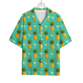 Geometric Pineapple Pattern Print Rayon Hawaiian Shirt