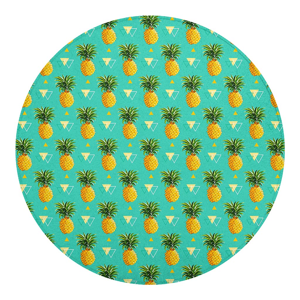 Geometric Pineapple Pattern Print Round Blanket