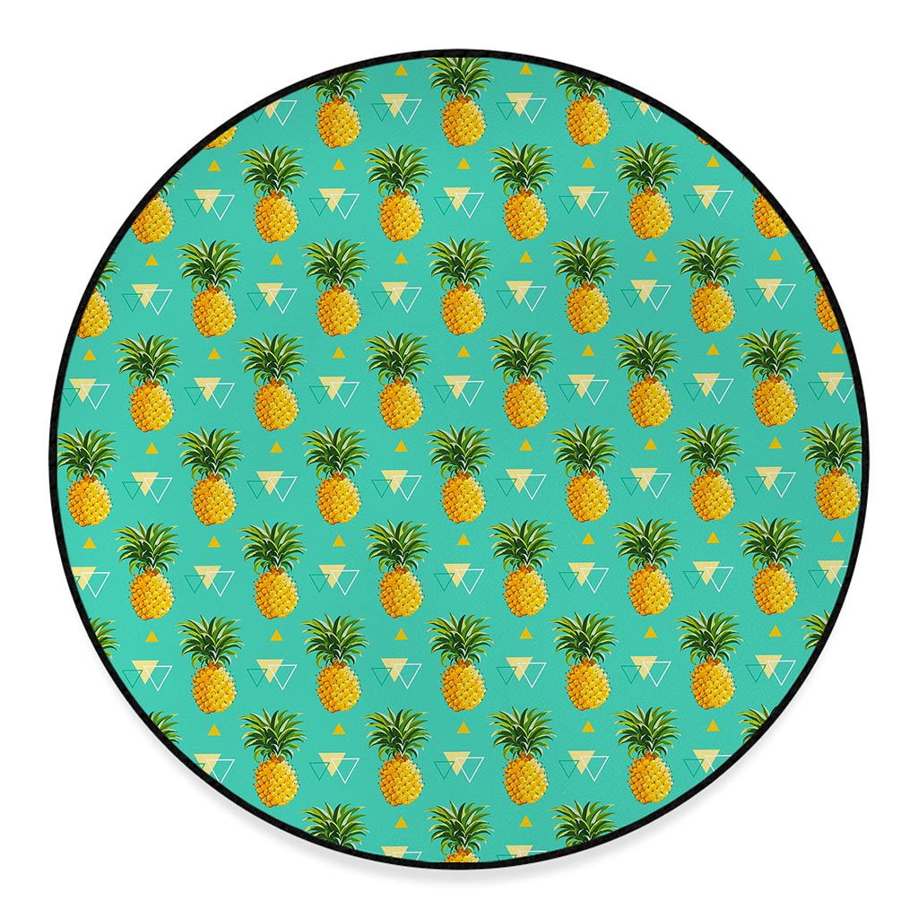 Geometric Pineapple Pattern Print Round Floor Mat