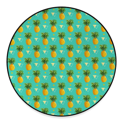 Geometric Pineapple Pattern Print Round Floor Mat