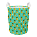 Geometric Pineapple Pattern Print Round Laundry Basket