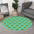 Geometric Pineapple Pattern Print Round Rug
