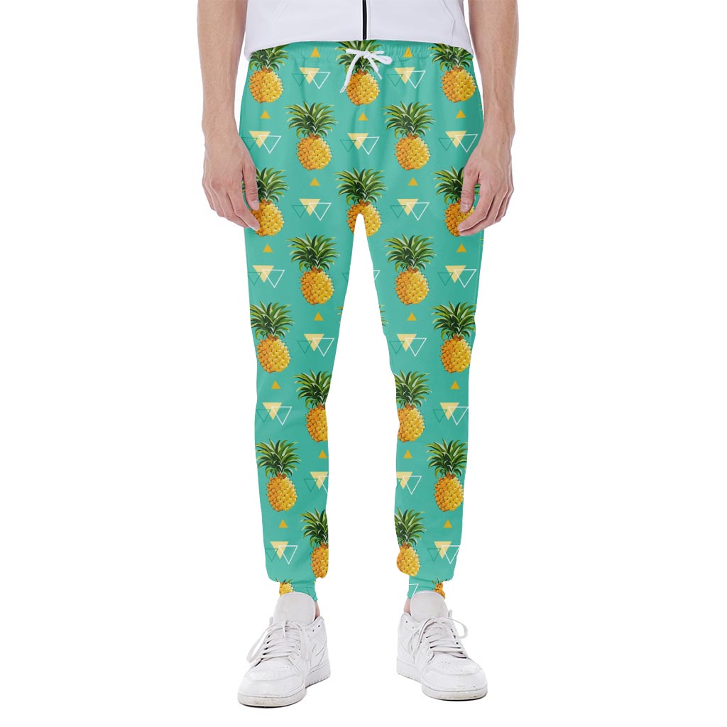 Geometric Pineapple Pattern Print Scuba Joggers