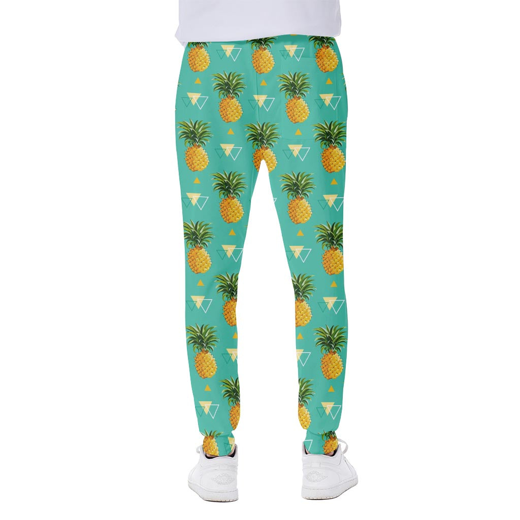 Geometric Pineapple Pattern Print Scuba Joggers