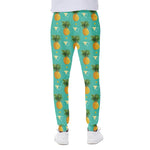 Geometric Pineapple Pattern Print Scuba Joggers