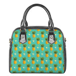Geometric Pineapple Pattern Print Shoulder Handbag