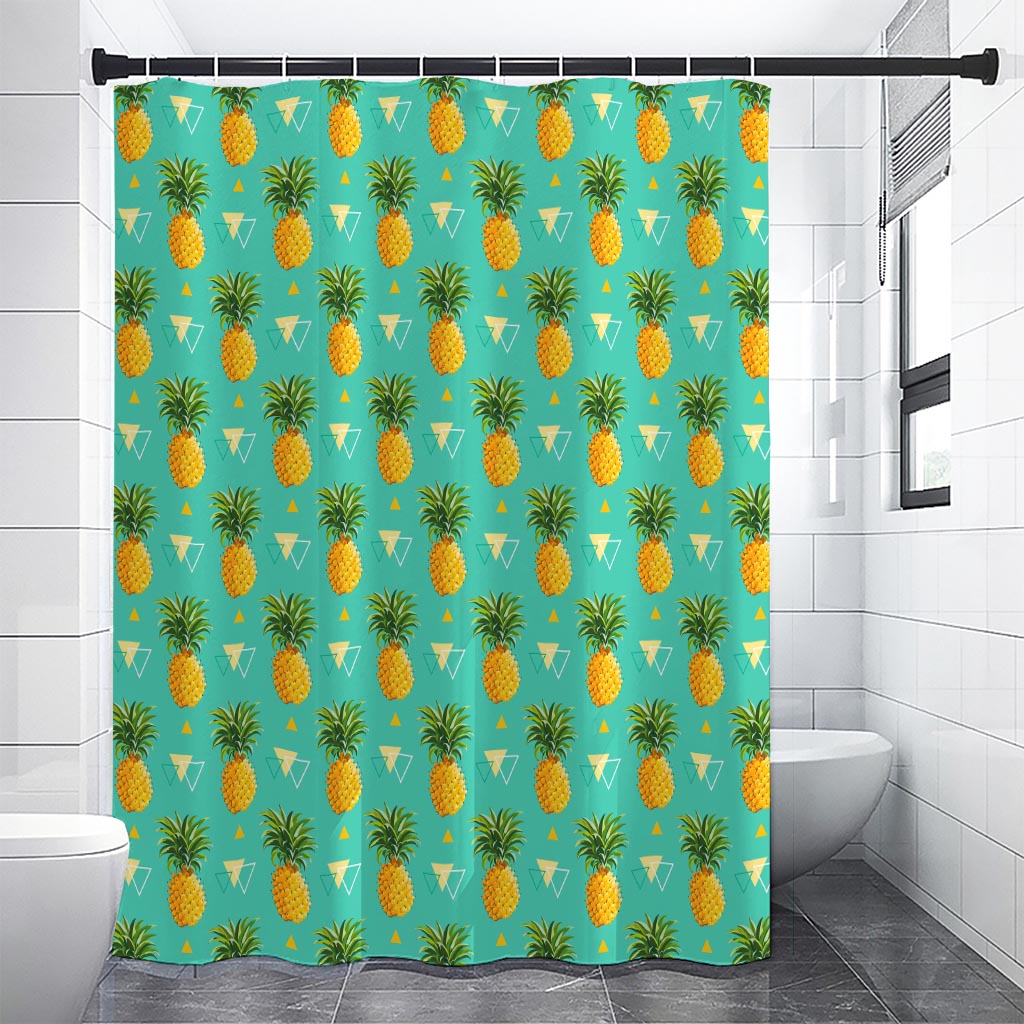 Geometric Pineapple Pattern Print Shower Curtain