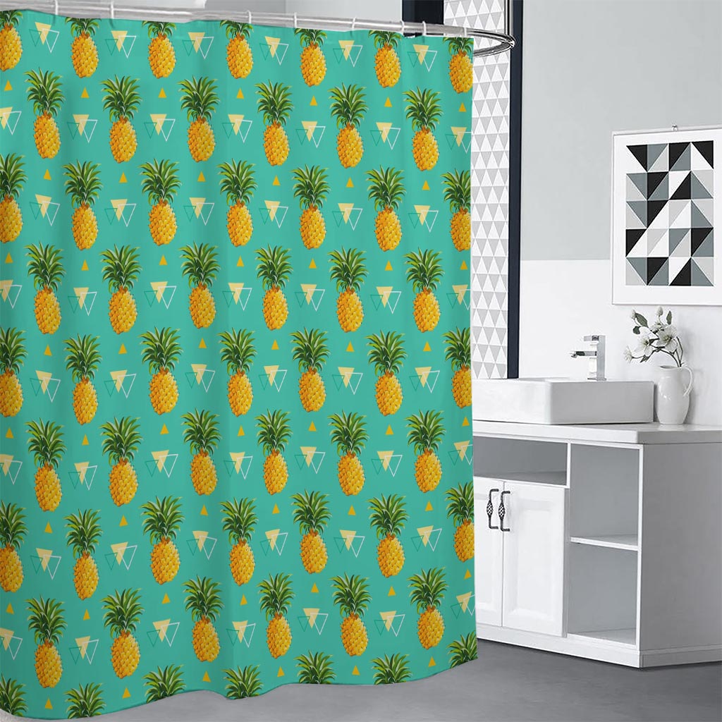 Geometric Pineapple Pattern Print Shower Curtain