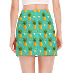 Geometric Pineapple Pattern Print Side Slit Mini Skirt