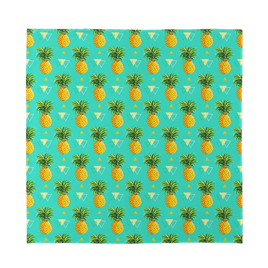 Geometric Pineapple Pattern Print Silk Bandana