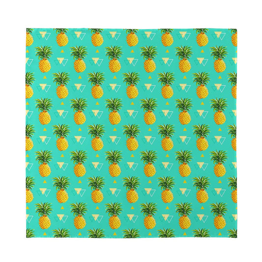 Geometric Pineapple Pattern Print Silk Bandana