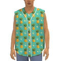 Geometric Pineapple Pattern Print Sleeveless Baseball Jersey