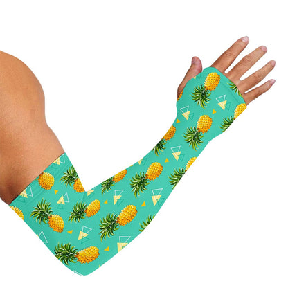 Geometric Pineapple Pattern Print Sun Protection Arm Sleeves