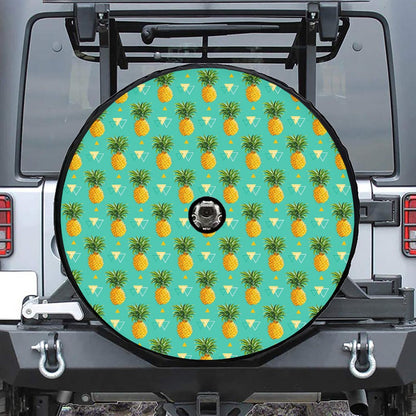 Geometric Pineapple Pattern Print Tire Cover With Camera Hole