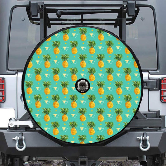 Geometric Pineapple Pattern Print Tire Cover With Camera Hole