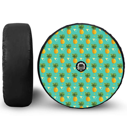 Geometric Pineapple Pattern Print Tire Cover With Camera Hole