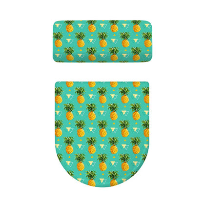 Geometric Pineapple Pattern Print Toilet Lid And Tank Cover Set