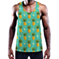 Geometric Pineapple Pattern Print Men's Workout Tank Top