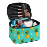 Geometric Pineapple Pattern Print Travel Makeup Bag