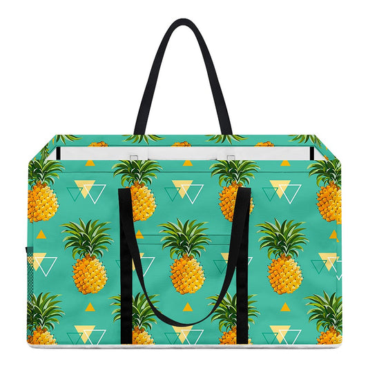 Geometric Pineapple Pattern Print Utility Tote Bag