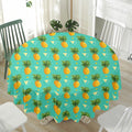 Geometric Pineapple Pattern Print Waterproof Round Tablecloth