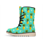 Geometric Pineapple Pattern Print Winter Boots