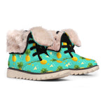 Geometric Pineapple Pattern Print Winter Boots