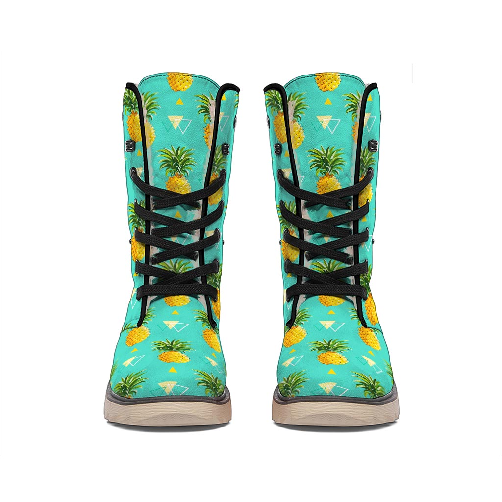 Geometric Pineapple Pattern Print Winter Boots