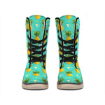 Geometric Pineapple Pattern Print Winter Boots