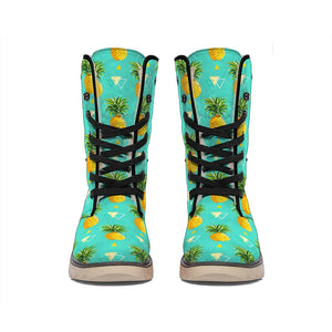 Geometric Pineapple Pattern Print Winter Boots