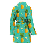 Geometric Pineapple Pattern Print Women's Bathrobe