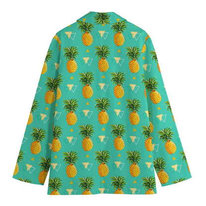 Geometric Pineapple Pattern Print Women's Blazer