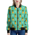 Geometric Pineapple Pattern Print Women's Bomber Jacket