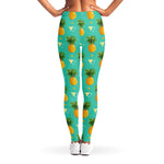 Geometric Pineapple Pattern Print Women's Leggings