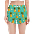 Geometric Pineapple Pattern Print Women's Split Running Shorts