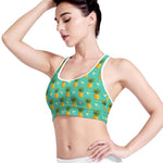 Geometric Pineapple Pattern Print Women's Sports Bra