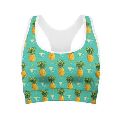 Geometric Pineapple Pattern Print Women's Sports Bra