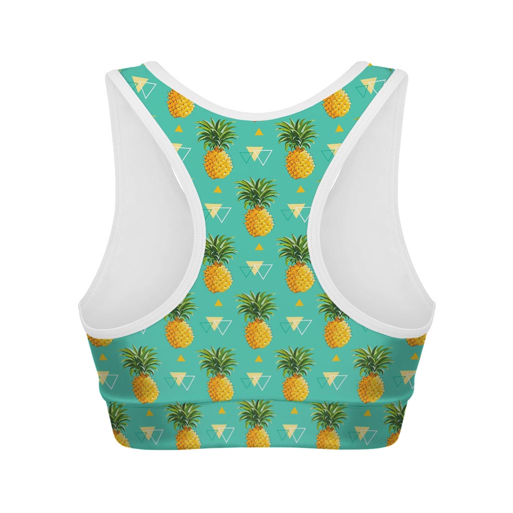 Geometric Pineapple Pattern Print Women's Sports Bra
