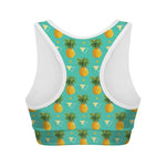 Geometric Pineapple Pattern Print Women's Sports Bra