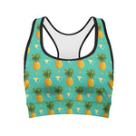 Geometric Pineapple Pattern Print Women's Sports Bra